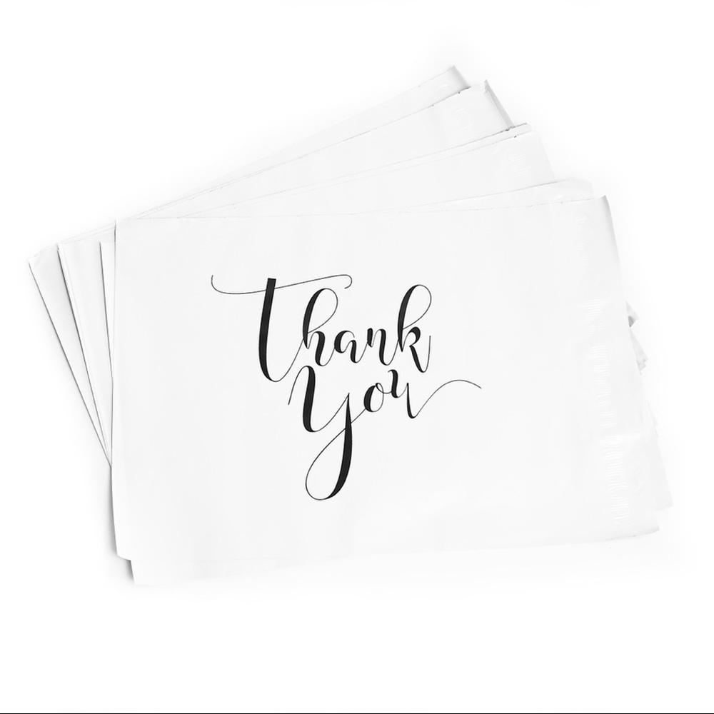 100 Thank you 10x13 in polymailers plastic bags shipping mailers set envelopes